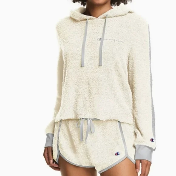 Champion hoodie & pajama shorts set size X-Large Long sleeves - Picture 4 of 15